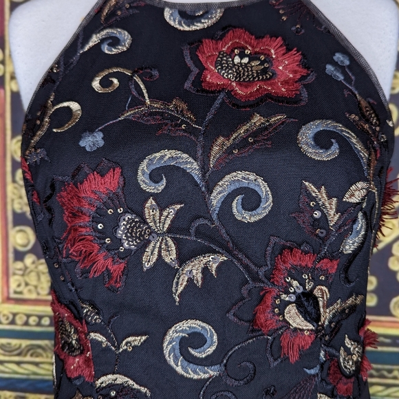 Aidan Mattox Embroidered Flowers High Low Dress - Picture 6 of 9